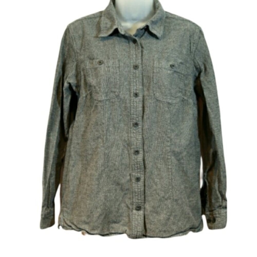Duluth 100% Cotton Gray Button Up Shirt Medium